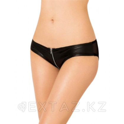 Трусики виниловые Ohyeah Leather Zipper Black на молнии, М от sex shop Extaz