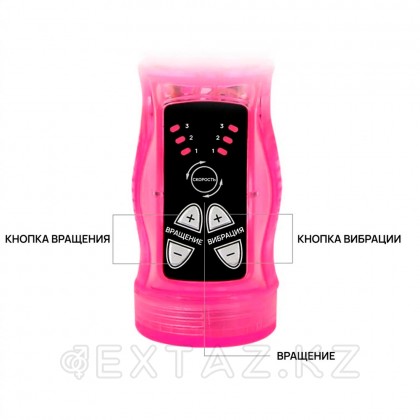 Вибратор-ротатор «Crazy Bunny», розовый, 24 см от sex shop Extaz фото 5
