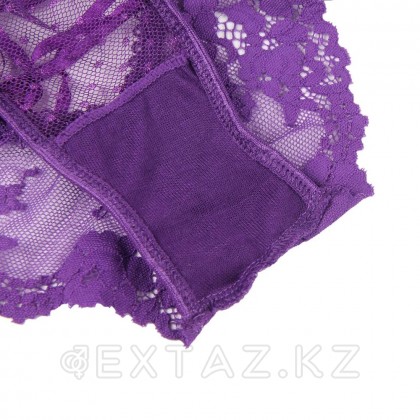 Трусики на высокой посадке Lace Strappy лиловые (размер XS-S) от sex shop Extaz фото 3