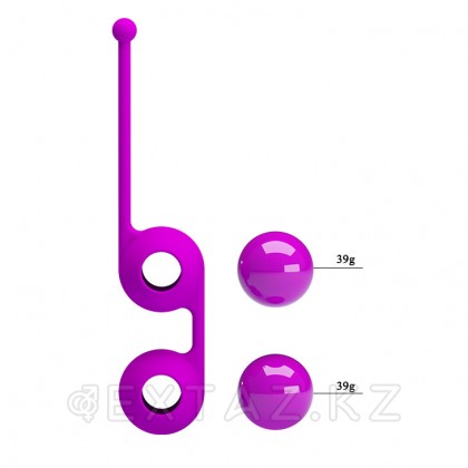 Силиконовые шарики со смещённым центром тяжести (фиолетовые) от sex shop Extaz фото 3