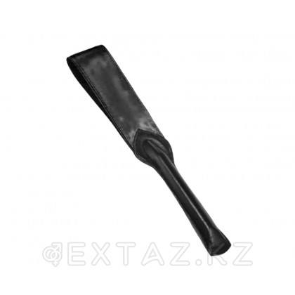 Шлепалка из натуральной кожи с атласом черная Romantic Arsenal от sex shop Extaz