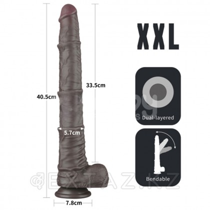 Реалистичный фаллоимитатор Lovetoy KING SIZED (33,5×5,7 см) с двойным покрытием, чёрный от sex shop Extaz фото 3
