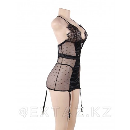 Сексуальное черное белье с подвязками и стрингами (размер 3XL-4XL) от sex shop Extaz фото 4