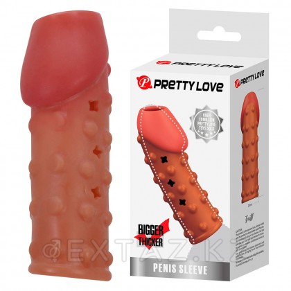 Насадка на пенис с рельефной поверхностью Pretty love, телесная от sex shop Extaz фото 5