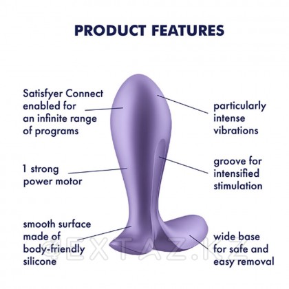 Анальный виброплаг Satisfyer Intensity Plug фиолетовый (Connect App) от sex shop Extaz фото 7
