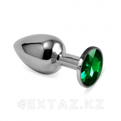 Серебряная пробка с кристаллом (зелёный) от sex shop Extaz