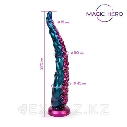 Фаллоимитатор в виде щупальца осьминога Magic Hero зелено-розовый с перламутром (L 270 мм, D 17×55 мм) от sex shop Extaz фото 3