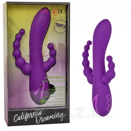Вибромассажер с тройной стимуляцией CalExotics California Dreaming Long Beach Bootylicious (11.5 см х 3.25 см) от sex shop Extaz фото 13
