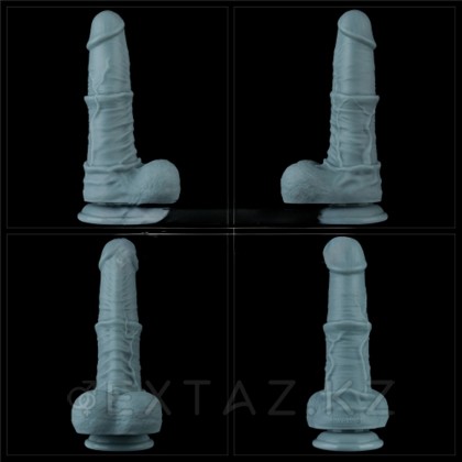 Реалистичный вибратор Lovetoy Nature coc (20*5,8 см) с функцией фрикции и пультом ДУ, голубой от sex shop Extaz фото 5