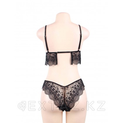 Комплект белья Temptation черный: бра и трусики бразилиана (размер XS-S) от sex shop Extaz фото 9