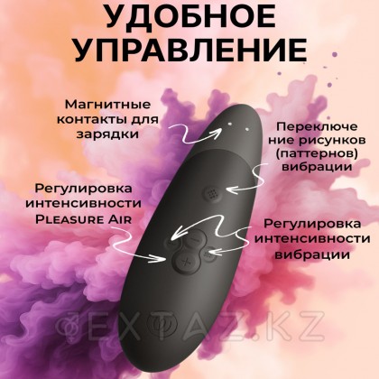 Бесконтактный клиторальный стимулятор Womanizer Enhance с вибрацией, черный от sex shop Extaz фото 8