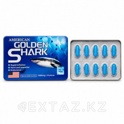Мужской возбудитель American Golden Shark (10 таб) от sex shop Extaz