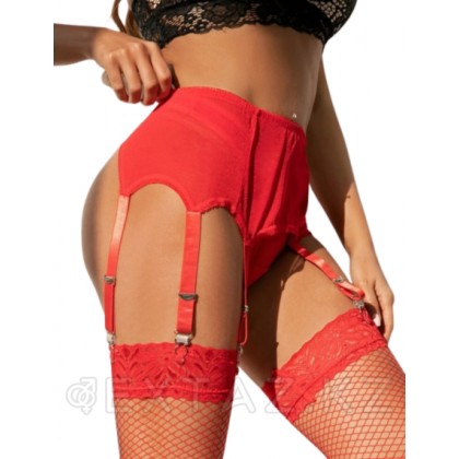 Пояс красный для чулок с ремешками на клипсах (XL-2XL) от sex shop Extaz