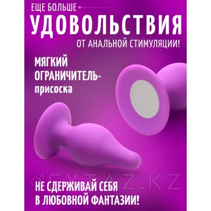 Мягкая гибкая анальная пробка Squeeze-It Squeezable Tapered Medium Anal Plug, M, фиолетовый, 9.4х4.1 см от sex shop Extaz фото 7