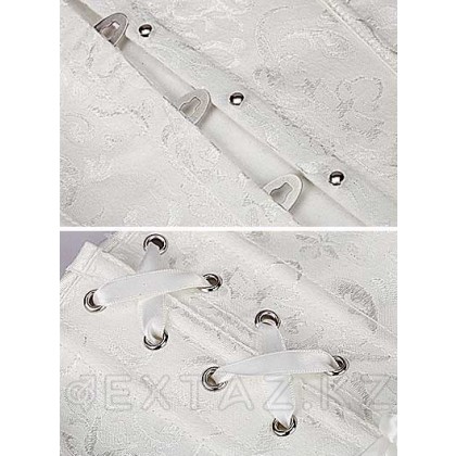 Элегантный белый корсет с узорами, размер M от sex shop Extaz фото 4