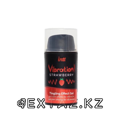 INTT Strawberry Жидкий интимный гель с эффектом вибрации, 15 мл от sex shop Extaz