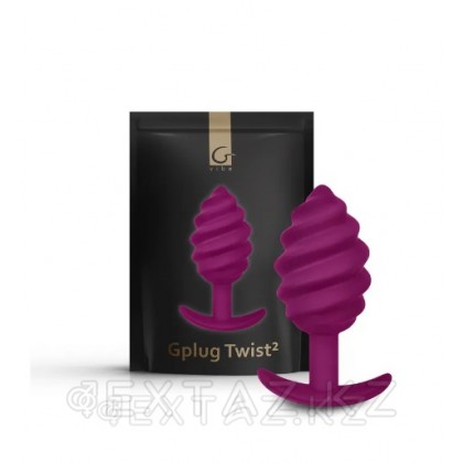 Gvibe Gplug Twist 2 Raspberry витая силиконовая анальная пробка для ношения, 10.5х3.9 см от sex shop Extaz фото 2