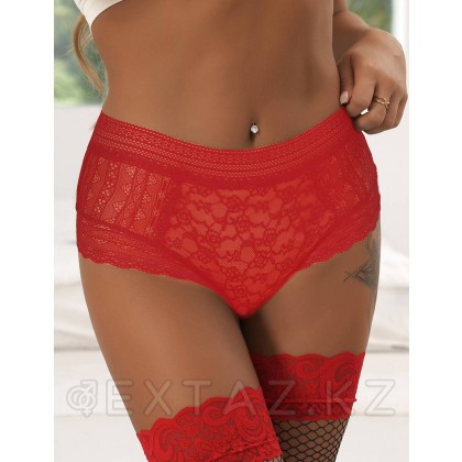 Трусики бразилиана Floral Lace красные (размер XL-2XL) от sex shop Extaz фото 10