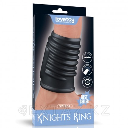 Эрекционное кольцо с вибрацией Lovetoy Knights Ring Spiral черная от sex shop Extaz фото 3