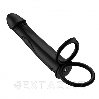 Двойное эрекционное кольцо с вибрацией и фаллоимитатором от sex shop Extaz фото 3