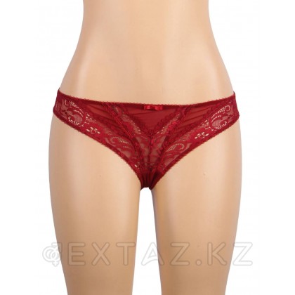 Трусики и пояс для чулок с ремешками красные Sexy Exquisite Lace (XL-2XL) от sex shop Extaz фото 8
