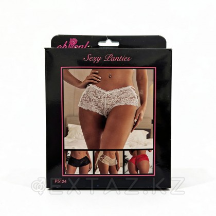 Кружевные трусики с шнуровкой на высокой посадке, красные, M-L от sex shop Extaz фото 2