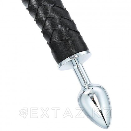 Металлический анальный плаг Leather Tail от sex shop Extaz фото 3