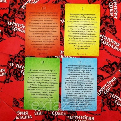 Игра для двоих «Территория соблазна. Невероятные эмоции», 3 в 1 (50 карт, наручники, плётка) от sex shop Extaz фото 3