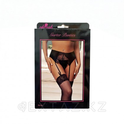 Пояс черный с подвязками + стринги, XL-2XL от sex shop Extaz фото 2