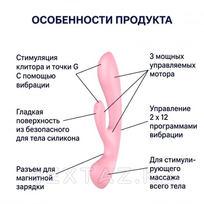 Вибратор-кролик Satisfyer Triple Oh розовый от sex shop Extaz фото 9