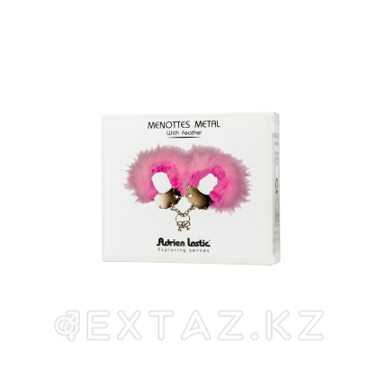 Наручники Adrien LasticМ металл, с розовыми перьями  от sex shop Extaz фото 5