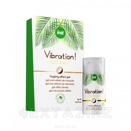 Intt Vibration Coconut - Веганский жидкий интимный гель с эффектом вибрации Кокос, 15 мл от sex shop Extaz фото 2
