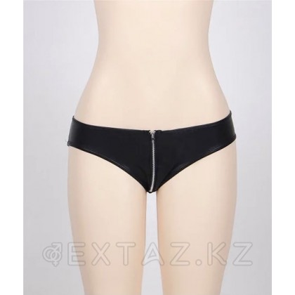 Трусики Leather Zipper Black с замочком (размер М) от sex shop Extaz фото 4