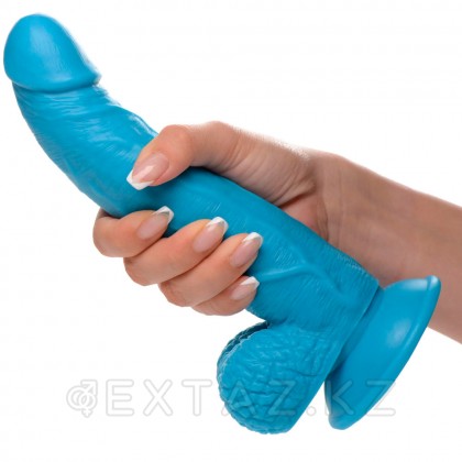 Реалистичный фаллоимитатор Pop Peckers на присоске (21,5×4,5 см) голубой от sex shop Extaz фото 7