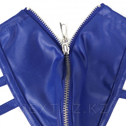 Кожаные мужские стринги Ohyeah Zipper Blue, на молнии со стрепами, S - extaz.kz фото 4  Кожаные мужские стринги Ohyeah Zipper Blue, на молнии со стрепами, S от sex shop Extaz фото 4