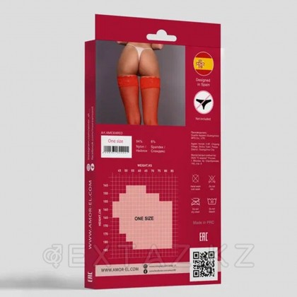 Чулки в мелкую сетку Rosa roja S/L красные от sex shop Extaz фото 4