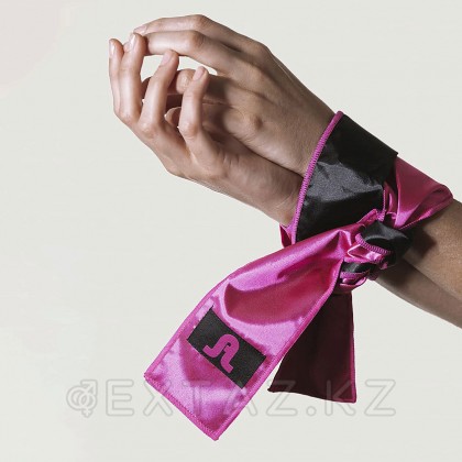 Сатиновая лента розово-черная Adrien lastic от sex shop Extaz фото 5