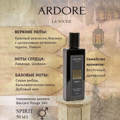 Парфюмерная вода Ardore SPIRIT унисекс 50 мл. от sex shop Extaz фото 5