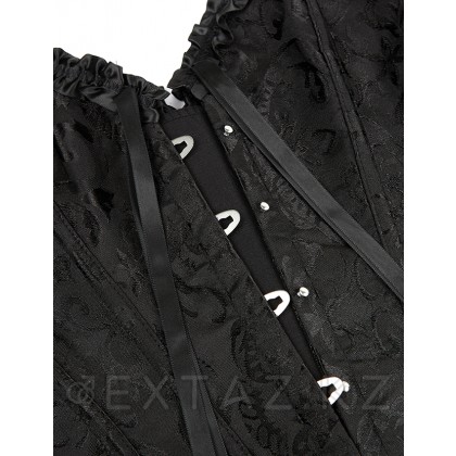 Черный корсет с цветочным принтом (L) от sex shop Extaz фото 9