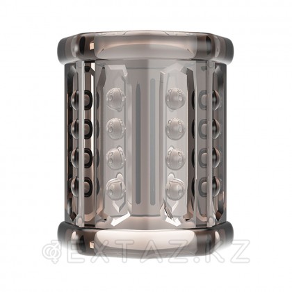 Насадка на пенис с ребристой поверхностью Pretty love серая от sex shop Extaz