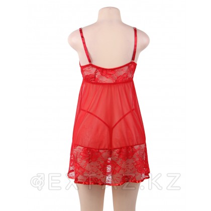 Красный пеньюар + стринги Floral (XL-2XL) от sex shop Extaz фото 5