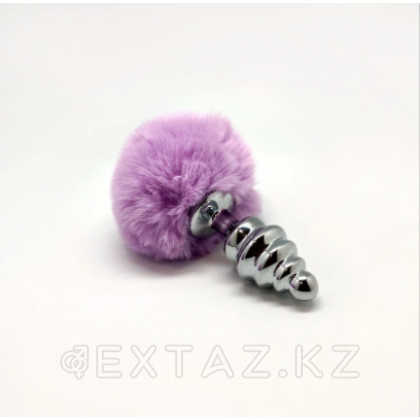 Анальный плаг Alive Fluffy Twist фиолетовый M: 8х3,4 см  от sex shop Extaz фото 5