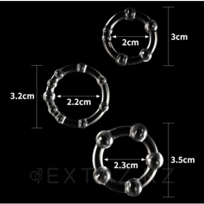 Набор эрекционных колец Power Plus (прозрачные) от sex shop Extaz фото 6