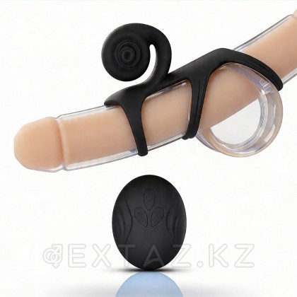 Эрекционное кольцо со стимуляцией для пар SVibe Snail JOVI Arc, черное от sex shop Extaz фото 3