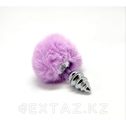 Металлическая анальная пробка с лиловым хвостиком Twist от Alive (7*2,8 см.) от sex shop Extaz фото 5