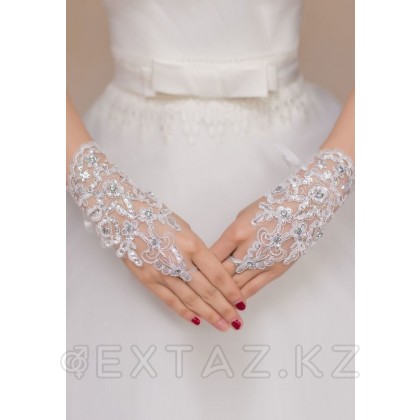 Перчатки со стразами свадебные  от sex shop Extaz
