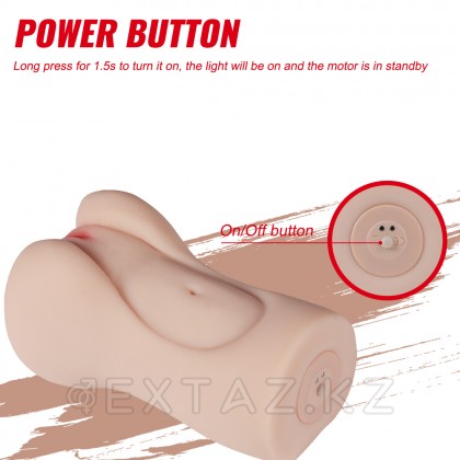 Реалистичный компактный мастурбатор Aggie с вибрацией от sex shop Extaz фото 8