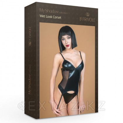 Корсаж с трусиками из материала wet look (My Shadow) (S/M)  от sex shop Extaz фото 2