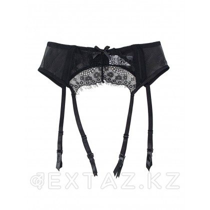 Пояс черный с подвязками + стринги (размер XS-S) от sex shop Extaz фото 3