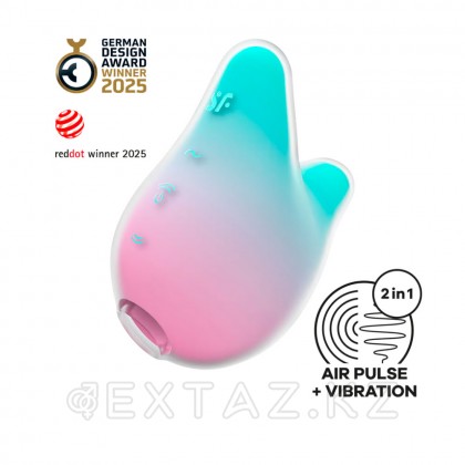 Клиторальный стимулятор с вибрацией Satisfyer Mermaid Vibes розово-зеленый от sex shop Extaz фото 2